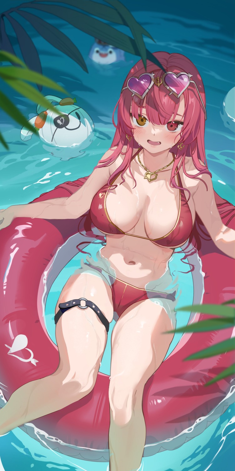 Ruiuncle Hololive Houshou Marine Bikini Garter Heterochromia Megane